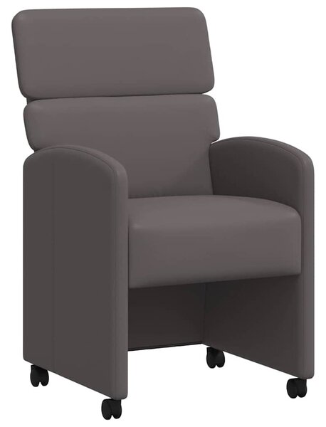 VidaXL Kerekes Étkező Székek 2 pcs Szürke 58 x 65 x 98 cm Műbőr