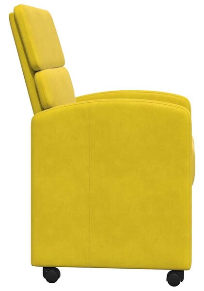 VidaXL Kerekes Étkező Székek 2 pcs Sárga 58 x 65 x 98 cm Bársony