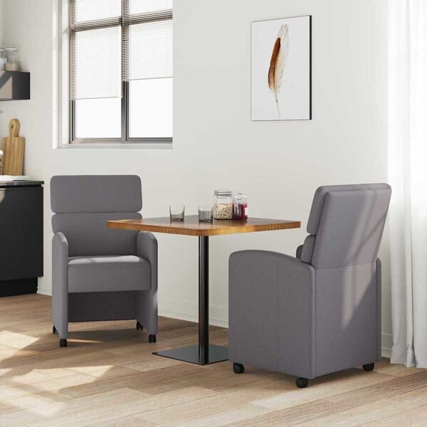 VidaXL Kerekes Étkező Székek 2 pcs Szürke 58 x 65 x 98 cm Műbőr