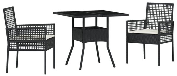 3 darabos kertibútor szett világosszürke polyrattan