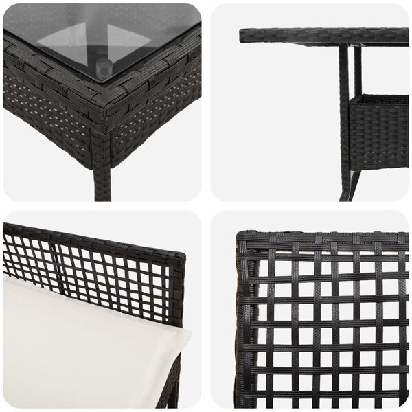 3 darabos kertibútor szett világosszürke polyrattan