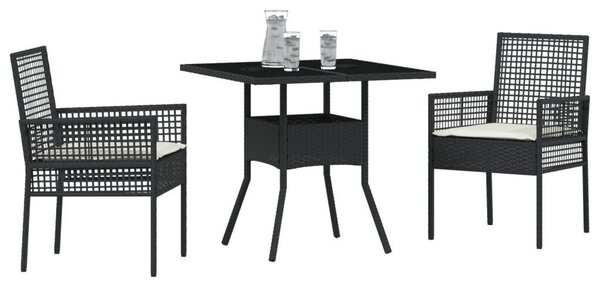 3 darabos kertibútor szett világosszürke polyrattan