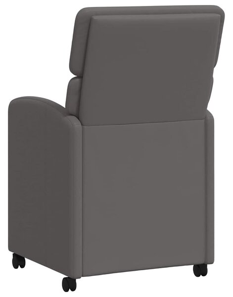 VidaXL Kerekes Étkező Székek 2 pcs Szürke 58 x 65 x 98 cm Műbőr