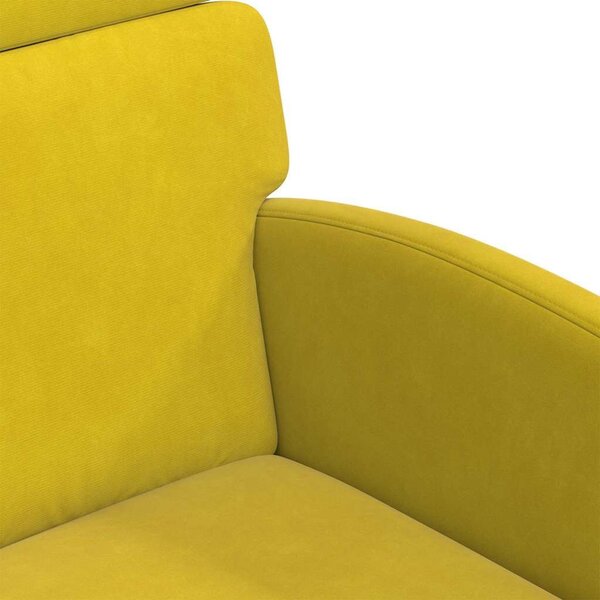 VidaXL Kerekes Étkező Székek 2 pcs Sárga 58 x 65 x 98 cm Bársony