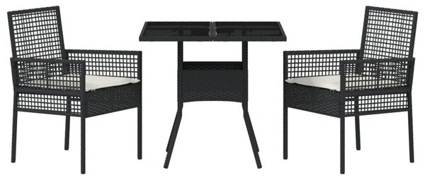 3 darabos kertibútor szett világosszürke polyrattan