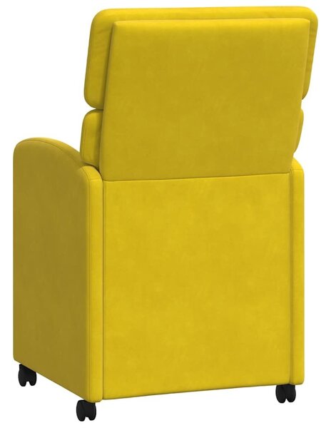 VidaXL Kerekes Étkező Székek 2 pcs Sárga 58 x 65 x 98 cm Bársony