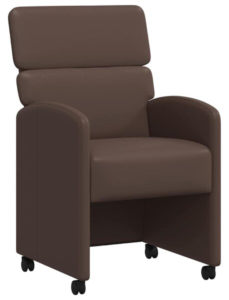 VidaXL Kerekes Étkező Székek 2 pcs Barna 58 x 65 x 98 cm Műbőr