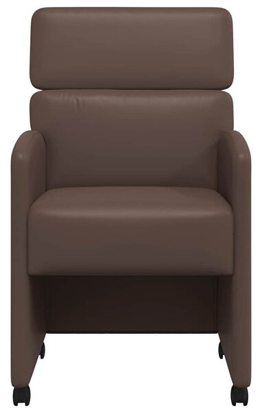 VidaXL Kerekes Étkező Székek 2 pcs Barna 58 x 65 x 98 cm Műbőr