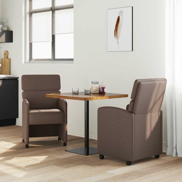 VidaXL Kerekes Étkező Székek 2 pcs Barna 58 x 65 x 98 cm Műbőr