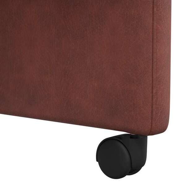 VidaXL Kerekes Étkező Székek 2 pcs Fényes barna 58 x 67 x 97 cm Műbőr