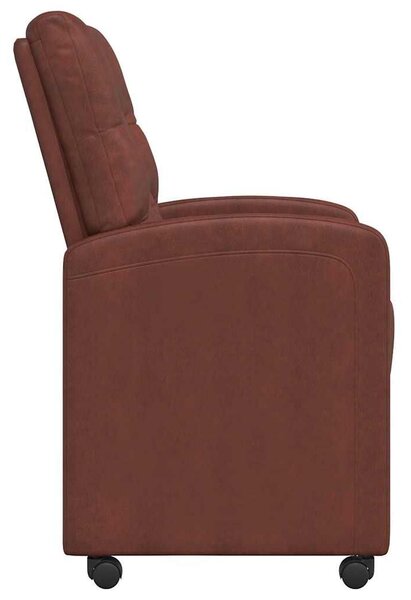 VidaXL Kerekes Étkező Székek 2 pcs Fényes barna 58 x 67 x 97 cm Műbőr