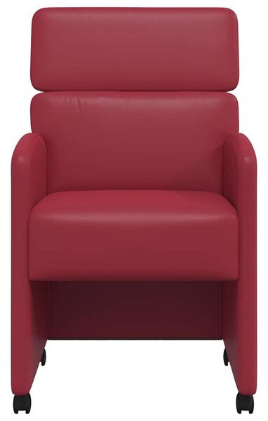 VidaXL Kerekes Étkező Székek 2 pcs bordó 58 x 65 x 98 cm Műbőr