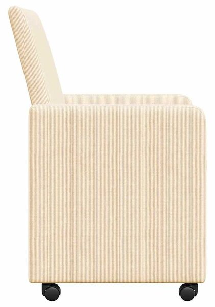 VidaXL Kerekes Étkező Székek 2 pcs Krém 57 x 66 x 94 cm Bársony anyag