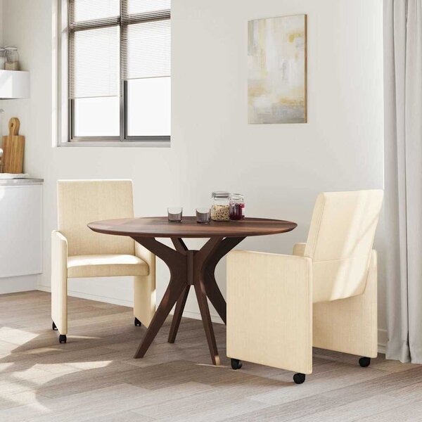 VidaXL Kerekes Étkező Székek 2 pcs Krém 57 x 66 x 94 cm Bársony anyag