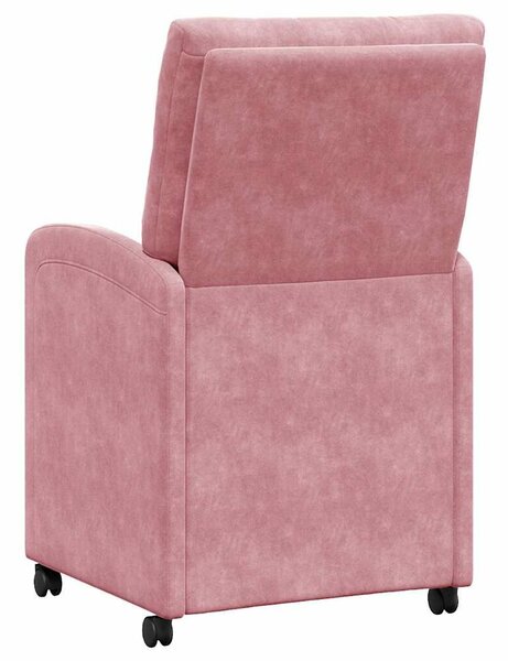 VidaXL Kerekes Étkező Székek 2 pcs Rózsaszín 58 x 67 x 97 cm Bársony