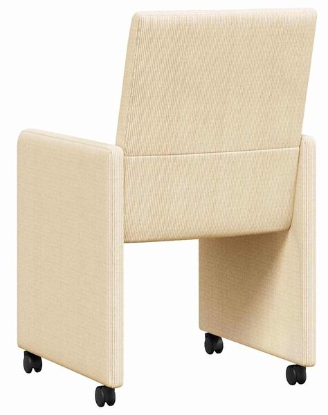 VidaXL Kerekes Étkező Székek 2 pcs Krém 57 x 66 x 94 cm Bársony anyag