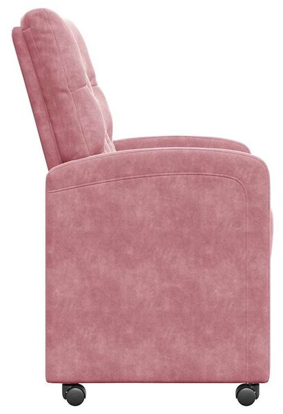 VidaXL Kerekes Étkező Székek 2 pcs Rózsaszín 58 x 67 x 97 cm Bársony