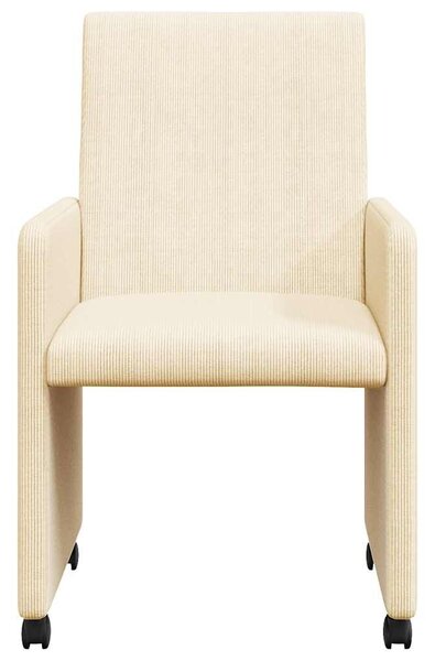 VidaXL Kerekes Étkező Székek 2 pcs Krém 57 x 66 x 94 cm Bársony anyag