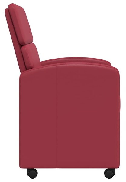 VidaXL Kerekes Étkező Székek 2 pcs bordó 58 x 65 x 98 cm Műbőr