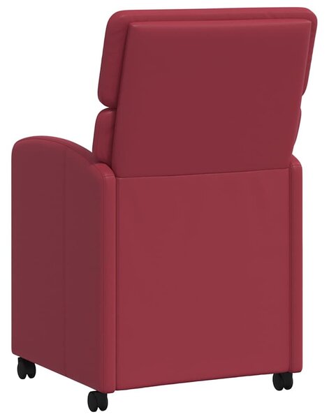 VidaXL Kerekes Étkező Székek 2 pcs bordó 58 x 65 x 98 cm Műbőr