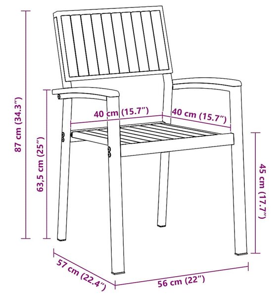 VidaXL Kert étkező szett 5 pcs Szürke és barna 140 x 80 x 75 cm