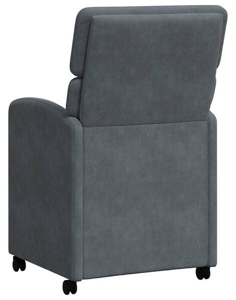 VidaXL Kerekes Étkező Székek 2 pcs Sötétszürke 58 x 65 x 98 cm Bársony