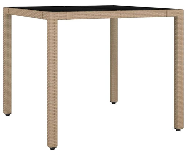 VidaXL Kert étkező szett 5 pcs Bézs 90 x 90 x 75 cm polirattan