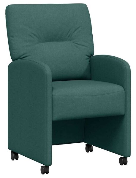 VidaXL Kerekes Étkező Székek 2 pcs Sötétzöld 57 x 67 x 95 cm szövet