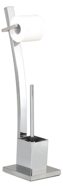 ProCart® vécépapír és vécékefetartó, magassága 72 cm, krómozott fém, szerelési tartozékokkal