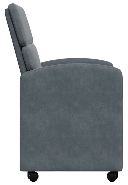 VidaXL Kerekes Étkező Székek 2 pcs Sötétszürke 58 x 65 x 98 cm Bársony