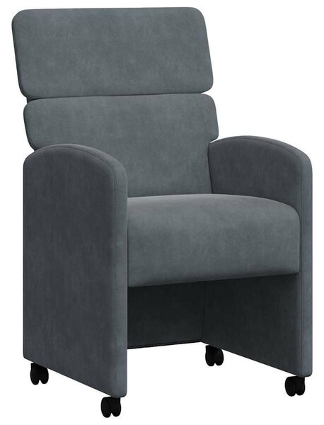 VidaXL Kerekes Étkező Székek 2 pcs Sötétszürke 58 x 65 x 98 cm Bársony