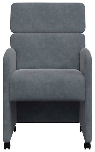 VidaXL Kerekes Étkező Székek 2 pcs Sötétszürke 58 x 65 x 98 cm Bársony
