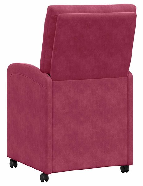 VidaXL Kerekes Étkező Székek 2 pcs bordó 58 x 67 x 97 cm Bársony