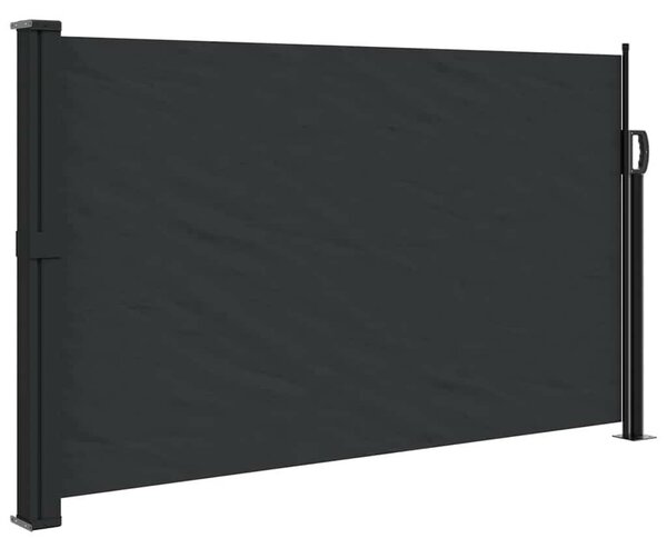 Fekete behúzható oldalsó napellenző 120 x 600 cm
