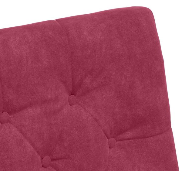 VidaXL Kerekes Étkező Székek 2 pcs bordó 58 x 67 x 97 cm Bársony