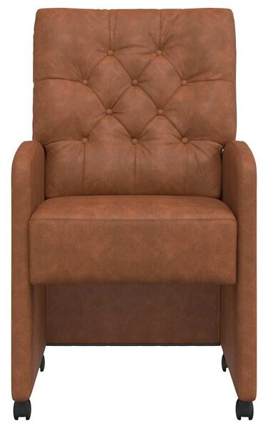 VidaXL Kerekes Étkező Székek 2 pcs Barna 58 x 67 x 97 cm Műbőr