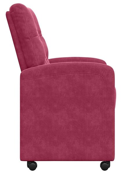 VidaXL Kerekes Étkező Székek 2 pcs bordó 58 x 67 x 97 cm Bársony