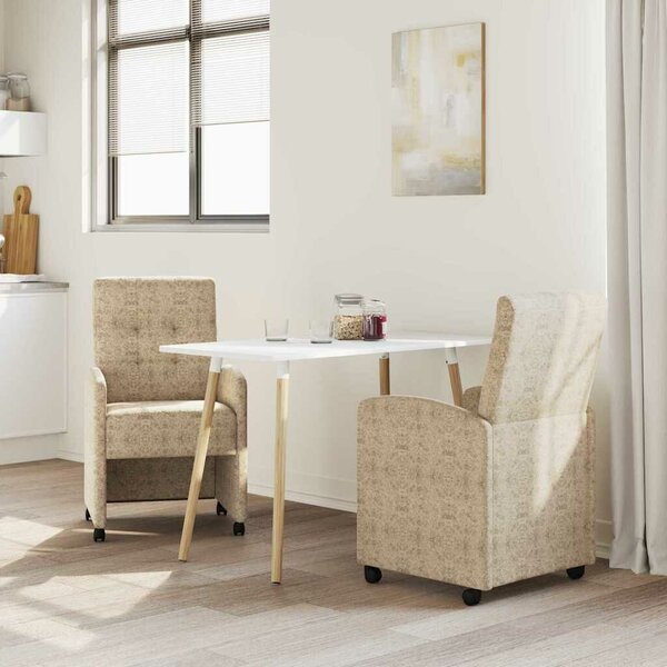VidaXL Kerekes Étkező Székek 2 pcs Világosszürke 57 x 67 x 98 cm