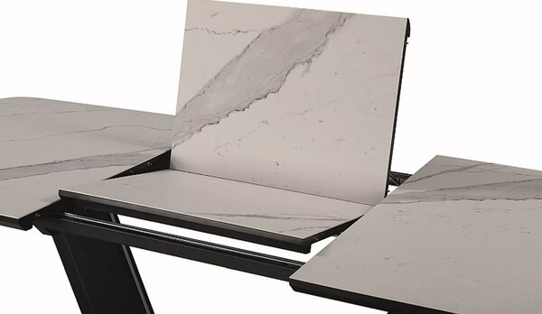 Armani Ceramic Bővíthető Márvány Hatású Étkezőasztal Fehér-Fekete