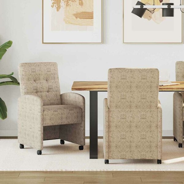 VidaXL Kerekes Étkező Székek 2 pcs Világosszürke 57 x 67 x 98 cm