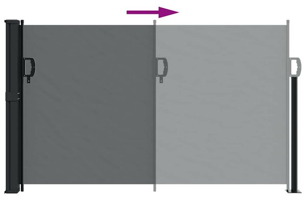 Fekete behúzható oldalsó napellenző 120 x 600 cm