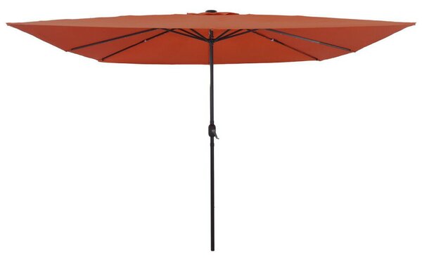 VidaXL Négyzet alakú Kerti Napernyő LED Fénnyel 295x245 cm Terrakotta