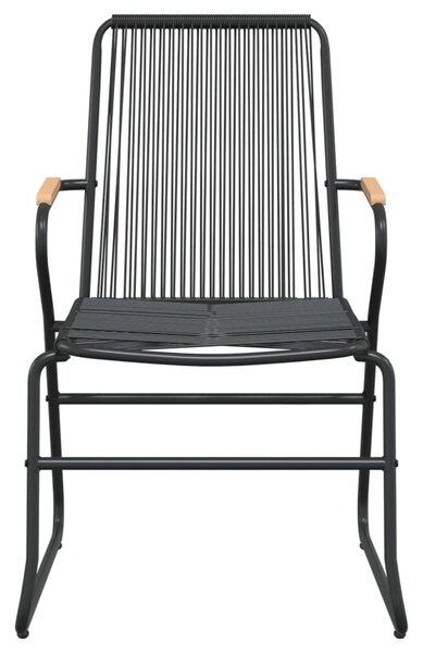 5 részes fekete PVC rattan kerti étkezőgarnitúra