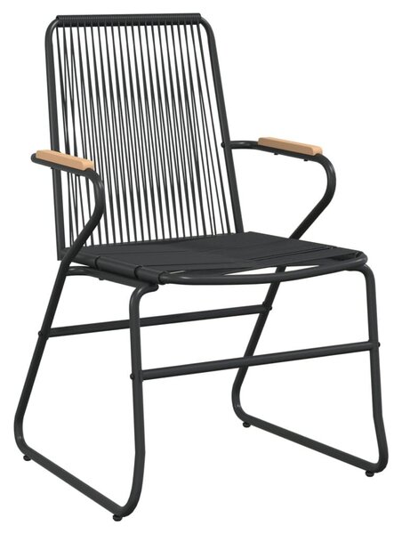 5 részes fekete PVC rattan kerti étkezőgarnitúra