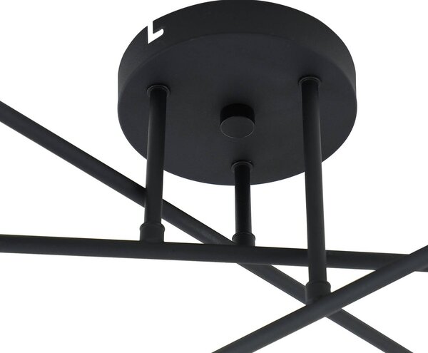 Lindby mennyezeti lámpa Isamer, füstszürke, Ø 80 cm, gömb alakú, dimmelhető, Fekete, Nappali / Étkező, fém, Modern