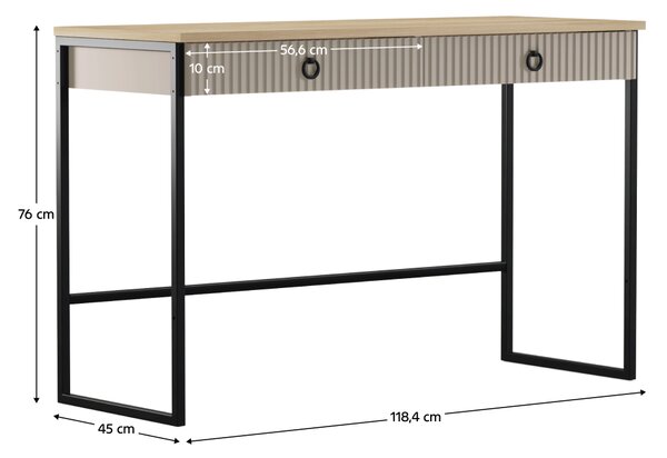 Fésülködőasztal, szürkésbarna Taupe/silverjack tölgy, DOMCA 2S
