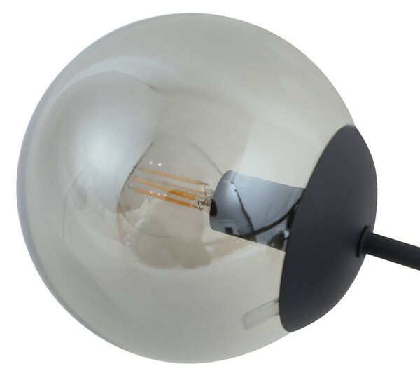 Lindby mennyezeti lámpa Isamer, füstszürke, Ø 80 cm, gömb alakú, dimmelhető, Fekete, Nappali / Étkező, fém, Modern