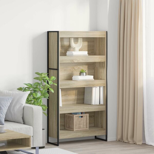 VidaXL Könyvespolc 2 pcs Sonoma 80 x 30 x 155 cm Faanyag