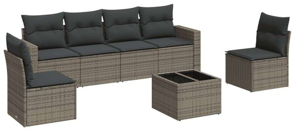 VidaXL Polyrattan Kerti Ülőgarnitúra - 7 részes - Szürke