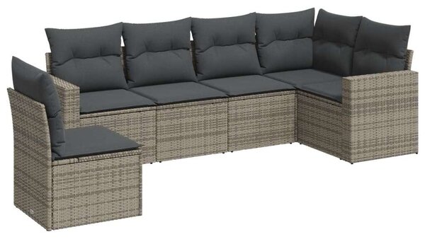 VidaXL Polyrattan Kerti Ülőgarnitúra - 6 részes - Szürke